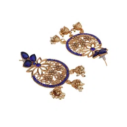 ANIKAS CREATION Gold-Plated Artificial Stones and Beads Chandbalis Earrings image 3