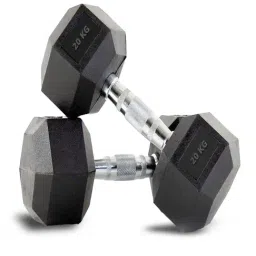 PowerMax Fitness Hexagon Dumbbells 20kg Pair for Home and Gym Use-picture-29