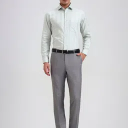 METAL Men Mid-Rise Slim Fit Cotton Formal Trouser image 3