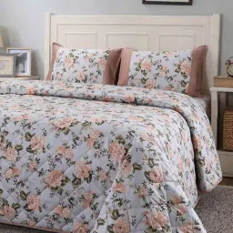 Maspar Eclectic Garden Red Cotton Blend Printed 200 TC Queen Bedsheet - Set of 4-picture-31