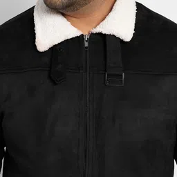 Instafab Plus Men Suede Lightweight Biker Jacket image 2