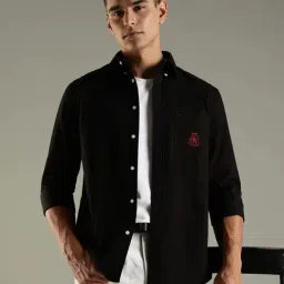 Tommy Hilfiger Black Cotton Regular Fit Shirt image 5
