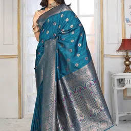 HERE&NOW Woven Design Zari Art Silk Handloom Banarasi Saree image 3