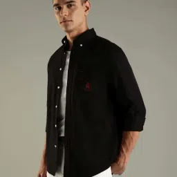 Tommy Hilfiger Black Cotton Regular Fit Shirt image 3