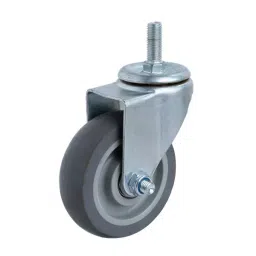 Muvall Thermoplastic Rubber Castor Wheel With Zinc Plated Pressed Mild Steel Castor Size 100x32 mm, PSTS BT 100 32 TPRB-picture-43