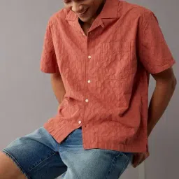 American Eagle Orange Regular Fit Self Pattern Shirt-picture-46