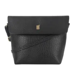 Baggit Black Textured Small Cross Body Bag-image-28