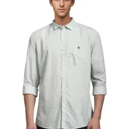 Louis Philippe light-green Print Shirts-image-0