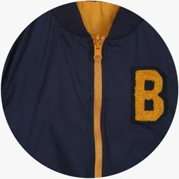 blue giraffe Navy Blue Winter Jacket image 3