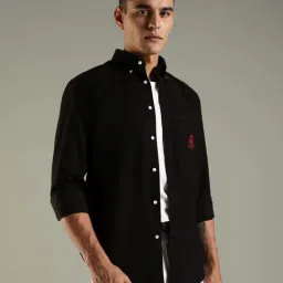 Tommy Hilfiger Black Cotton Regular Fit Shirt image 4