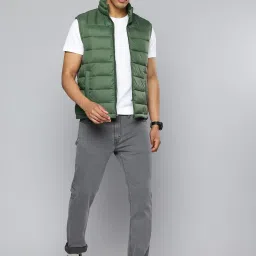 levi's Men's Quilted Green High Neck Puffer Jacket image 1