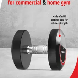 PowerMax Fitness Rubber Coated Round Dumbbells 15kg Pair for Home and Gym Use image 4