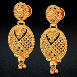Joyalukkas Women 22Kt Gold Opulent Engaging Chanbali Earrings - 8.09 g-picture-13