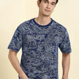 Allen Solly Men Printed Raw Edge T-shirt-picture-22