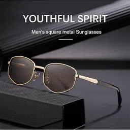 Arzonai Unisex Full Rim Sunglasses MA-98020-GOLD-BLACK-G-picture-25