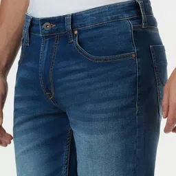 Pepe Jeans Men Washed Slim Fit Mid-Rise Denim Shorts image 4