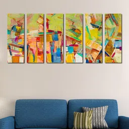 999Store Multicoloured Set of 6 Abstract Design Wall Art-image-25