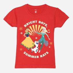 YK Disney Girls Graphic Printed Round Neck Pure Cotton T-Shirt-picture-38