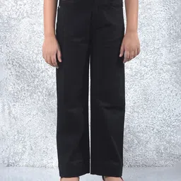 CRIMSOUNE CLUB Cotton Denim Solid Jeans - Black-picture-10