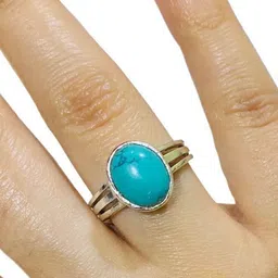 elitemart Unisex Brass Turquoise Finger Ring-picture-32