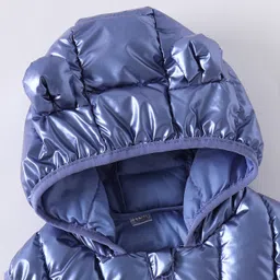 Kookie Kids Sleeveless Padded Hooded Jacket with Ears Applique & Duck Patch Detailing - Sky Blue image 3