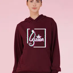 NUSYL Women Typography Printed Hood Fleece Pullover Oversized Sweatshirt-picture-26