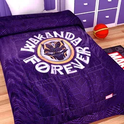 Athom Living Marvels Wakanda Forever Kids Blue Cartoon Characters Double Bed Blanket-picture-10
