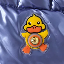 Kookie Kids Sleeveless Padded Hooded Jacket with Ears Applique & Duck Patch Detailing - Sky Blue image 5