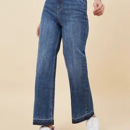 Styli Women High Rise Wide Leg Stretchable Jeans image 1