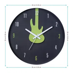 Bodh Design Olive & Black Printed Contemporary Wall Clock image 4