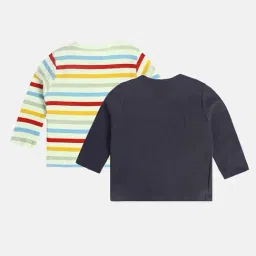 MINIKLUB Boys Multicolor Printed Full Sleeves T-Shirt (Pack Of 2) image 2