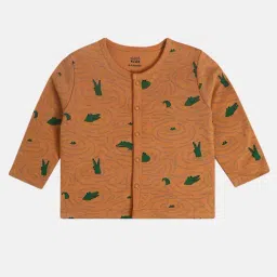 MINIKLUB Boys Brown & Blue Printed Full Sleeves T-Shirt (Pack Of 2) image 4