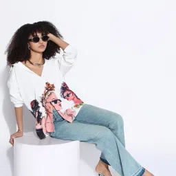 showoffff Showoff White Cotton Relaxed Fit Printed Shirt image 5