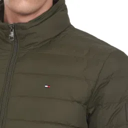 Tommy Hilfiger Army Green Regular Fit Quilted Hooded Jacket image 5