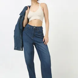 Bewakoof Blue Cotton Straight Fit Jeans image 5