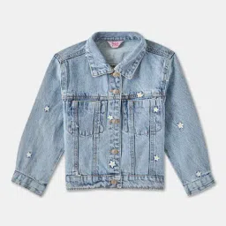 R&B Kids Blue Embroidery Regular Fit Denim Jacket-picture-32
