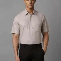 Louis Philippe Brown Cotton Regular Fit Texture Shirt-picture-17