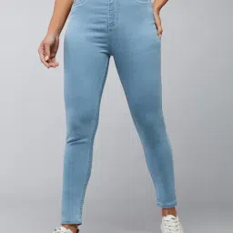 DOLCE CRUDO Light Blue Denim Skinny Fit High Rise Jeans-image-79