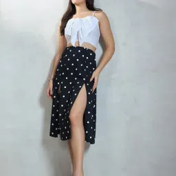 VIRGIO White Cotton Solid Sleeveless Crop Top image 5