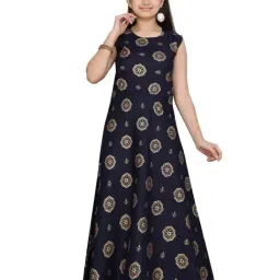 Aarika Kids Navy Printed Dress-image-60