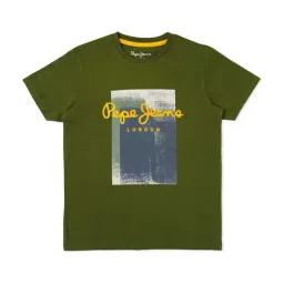 Pepe Jeans Kids Green Cotton Graphic T-Shirt-image-9