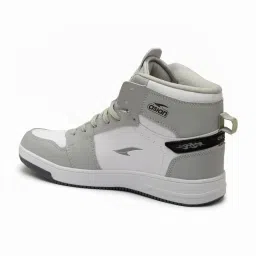 Asian Men's Grey & White Ankle High Sneakers image 5