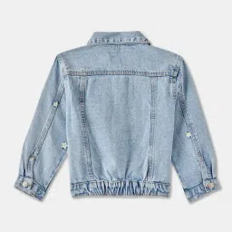 R&B Kids Blue Embroidery Regular Fit Denim Jacket image 2