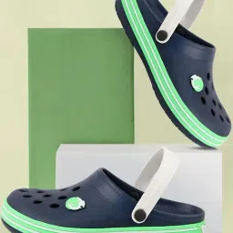 NEOZ Men M SKR SPORTS Navy & Green Clogs-image-85