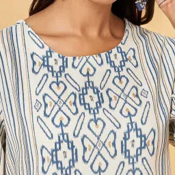 Rangmanch by Pantaloons White Printed Straight Kurta image 5