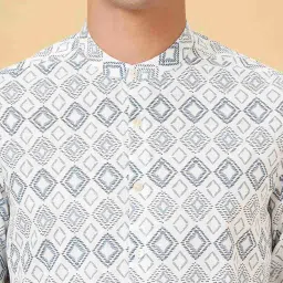 Indus Route By Pantaloons Powder Blue Regular Fit Printed Shirt image 5