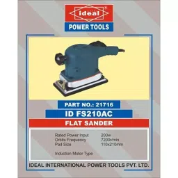 IDEAL Flat Sander with A.C. Motor 200 W 7200 RPM, ID FS210AC image 2