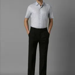 Louis Philippe Blue Cotton Regular Fit Checks Shirt image 5