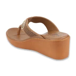 MediFeet Women's Beige Thong Wedges image 5