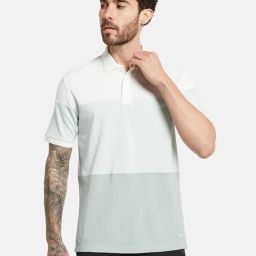 Octave Dusty Mint Cotton Regular Fit Colour Block Polo T-Shirt-picture-30